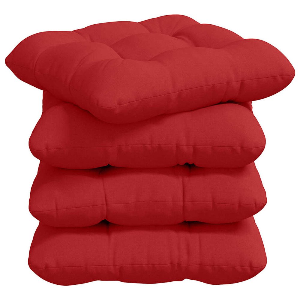 Coussins de siège 4 pcs rouge 45 x 45 x 12 cm tissu
