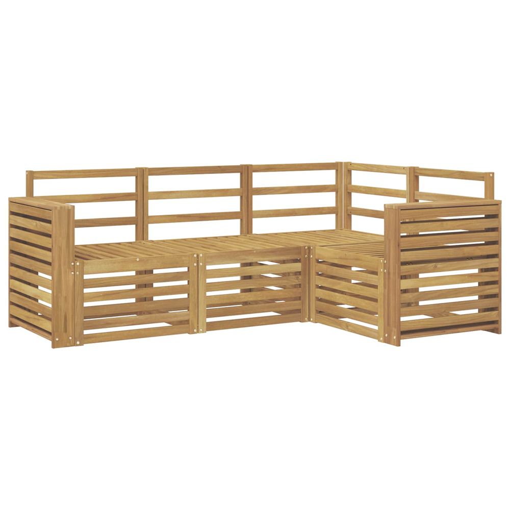 Ensemble de canapés d'extérieur 4 pc blanc bois d'acacia massif
