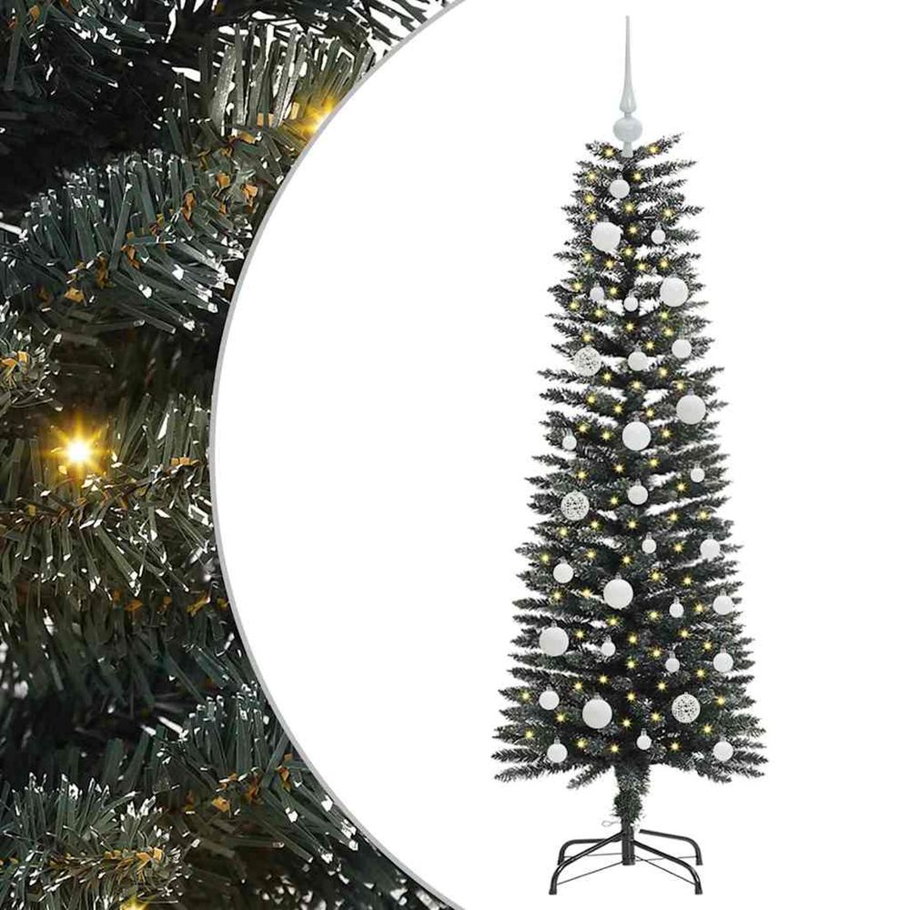 Sapin de noël artificiel vert 120 cm pvc, plastique et acier