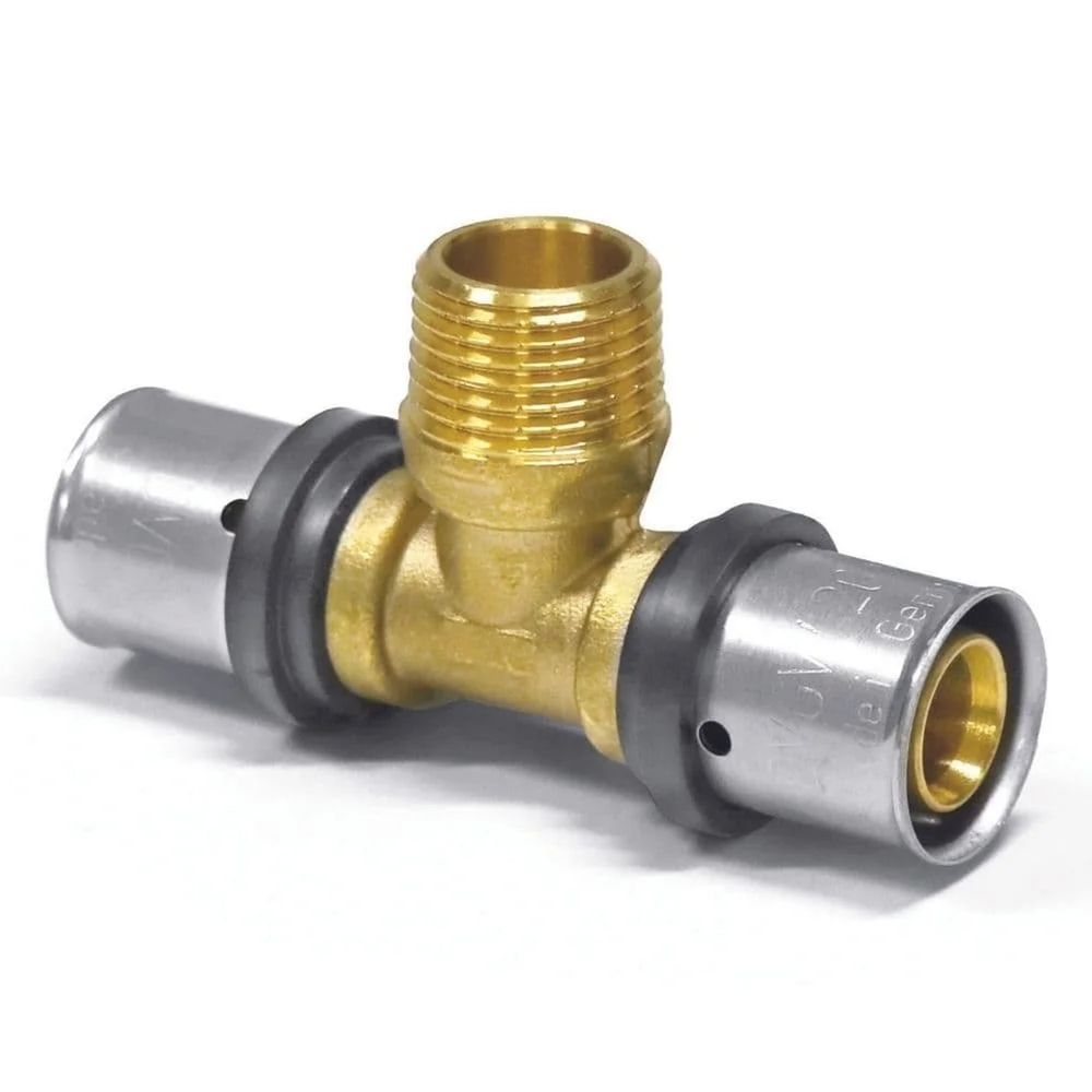Raccord t à sertir 26 mm, té 3/4 pouce, pour tube multicouche