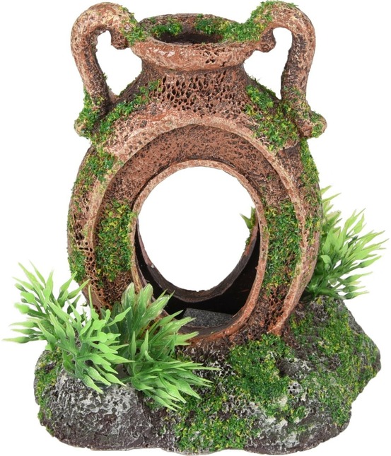 Décoration aquarium amphore cachette poisson avec prise pompe a air