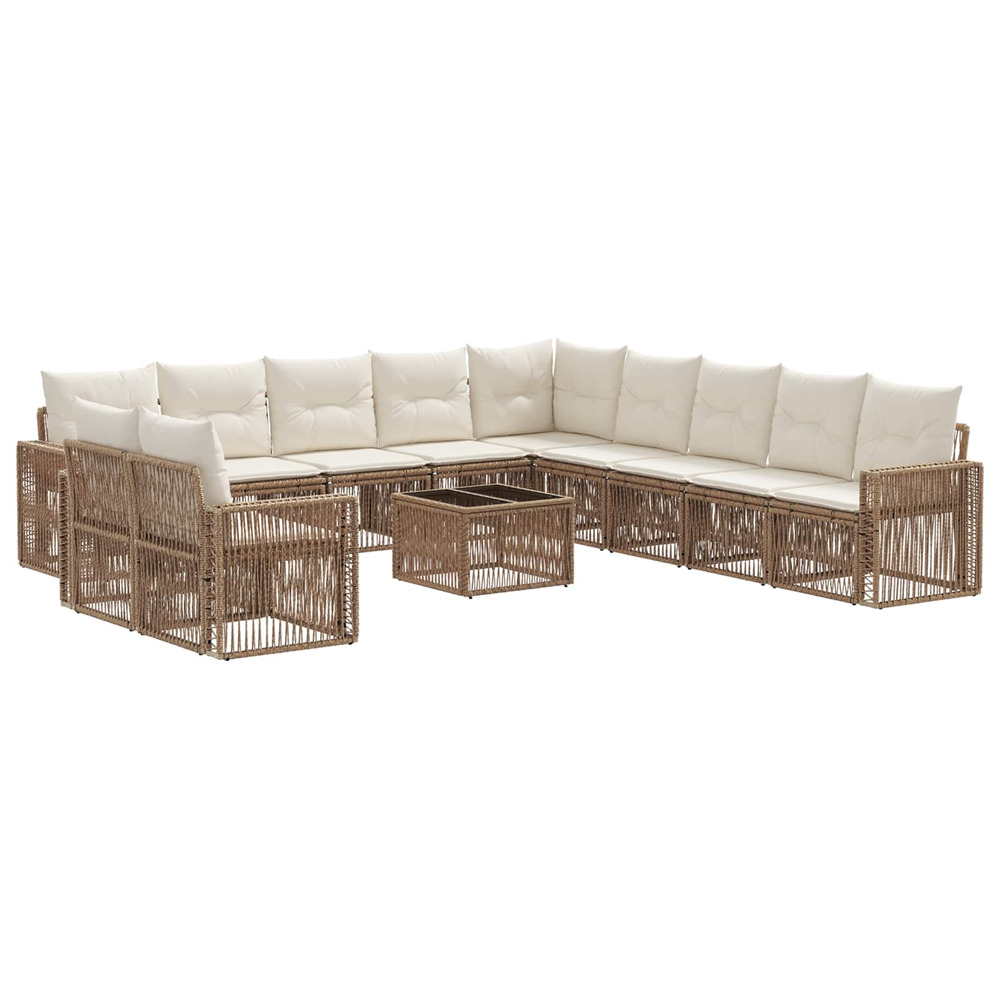 Ensemble de canapé de jardin 12 pcs beige et blanc crème