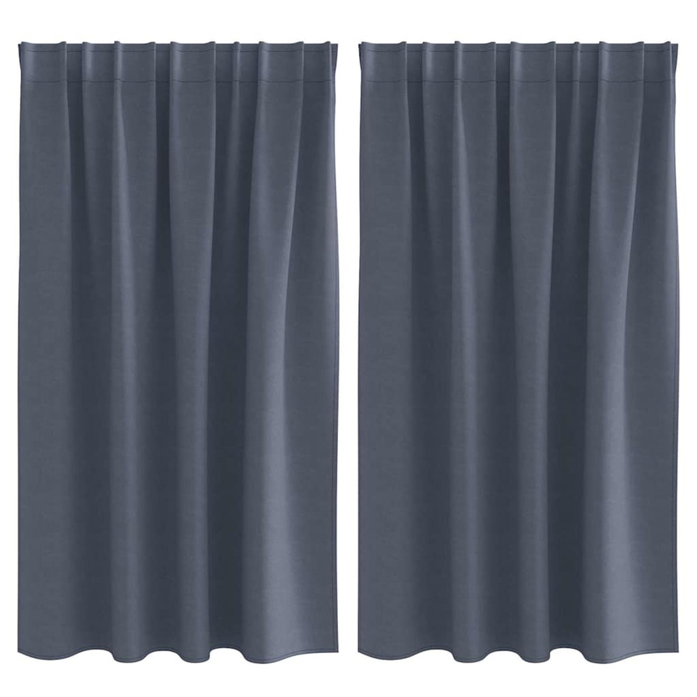 Rideaux occultants avec anneaux 2 pcs anthracite 140 x 140 cm