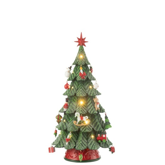 Sapin de noël avec led en polyrésine multicouleur 24.5x24.5x51.5 cm h51.5