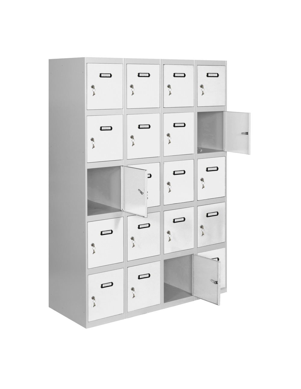 Casier-armoire simonlocker desm. 5 portes 4/20 300 (1200) gr/bl gris/blanc 1800x1200x500 - simonrack