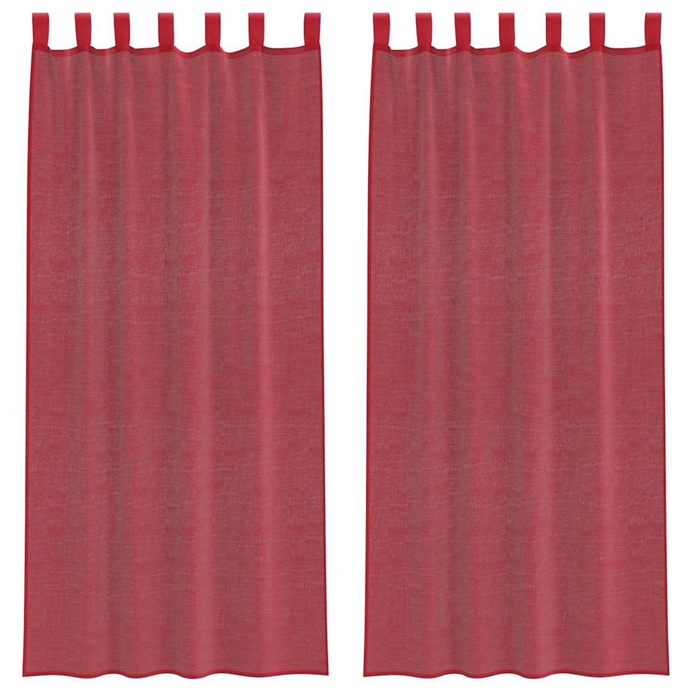 Rideaux en voile avec passe-tringles 2 pcs rouge bordeaux