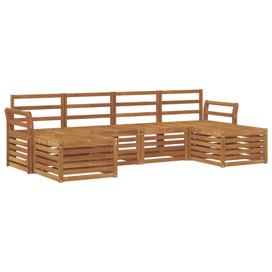 Ensembles de canapés 6 pcs naturel bois d'acacia massif
