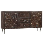 Buffet bahut armoire console meuble de rangement bois de récupération solide 160 cm