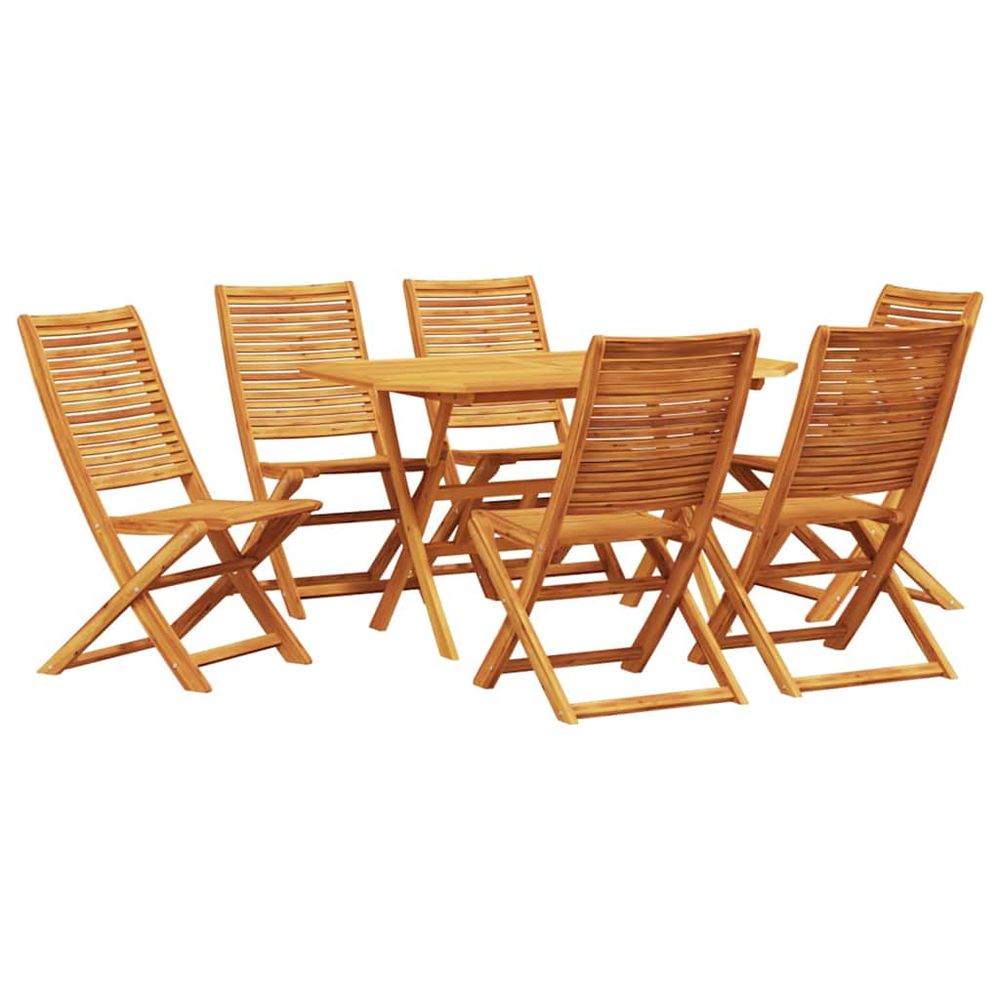 Ensemble de salle à manger pour jardin 7 pc marron