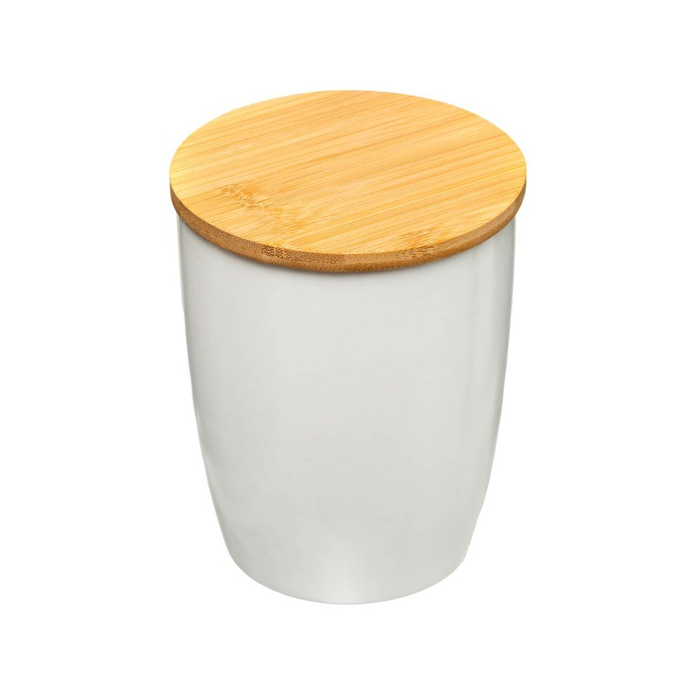 5five - bocal céramique couvercle bambou "seramik" 0,85l blanc