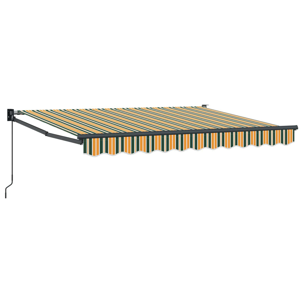 Auvent rétractable vert et jaune 3 x 2 m