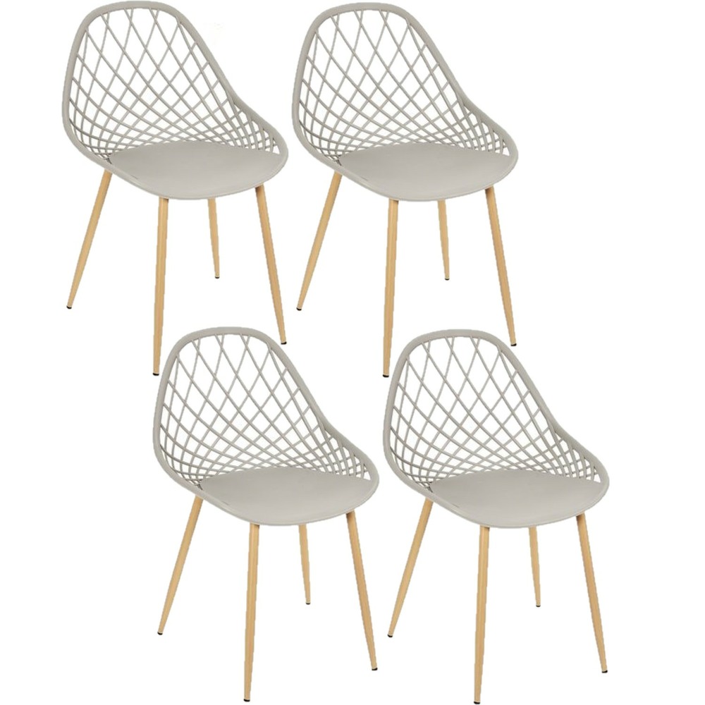 Lot de 4 chaises d'extérieur malaga en polypropylène