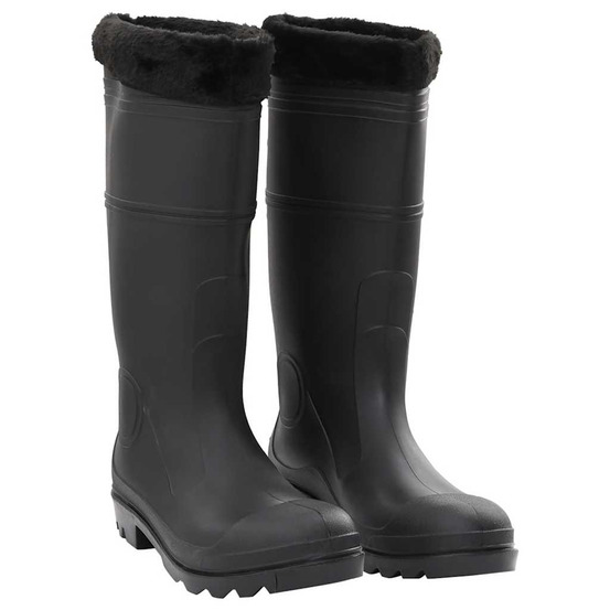 Bottes de pluie avec chaussettes amovibles noir taille 45 pvc