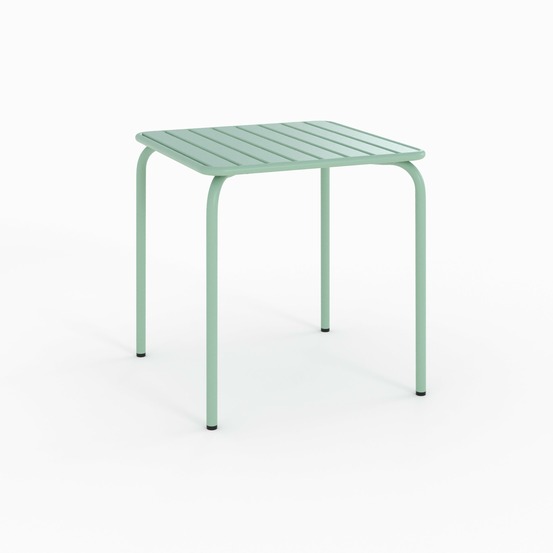 Yumi-table de jardin carrée en métal vert clair