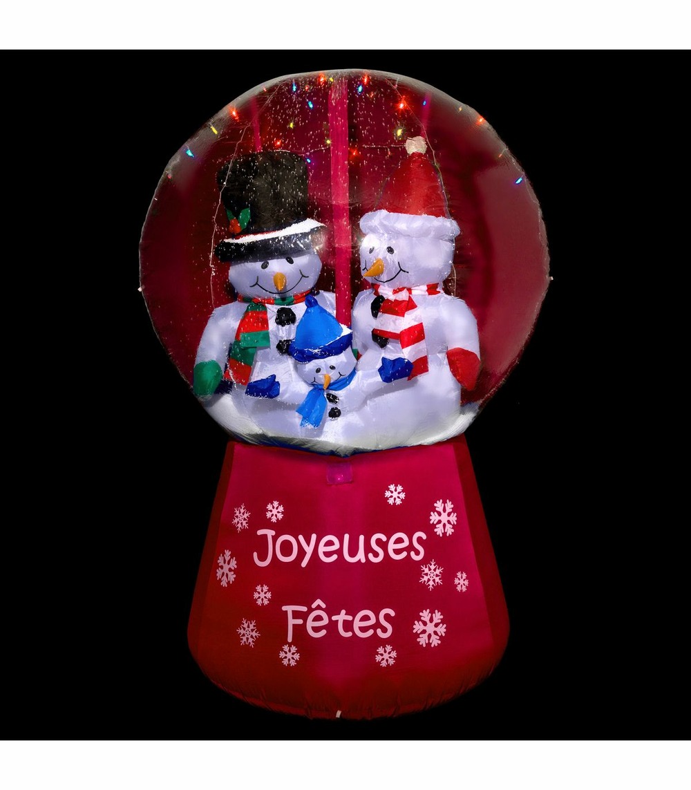 Automate de noël gonflable boule lumineuse et musicale h 180 cm
