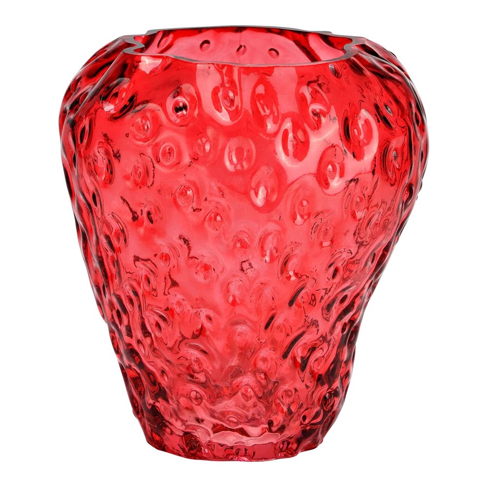 Vase fraise en verre