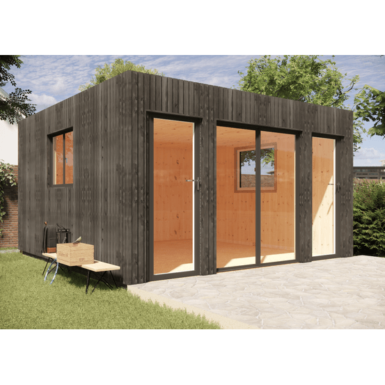 Extension maison en bois 4,4 x 4,6 x 2,7 m avec plancher isolé