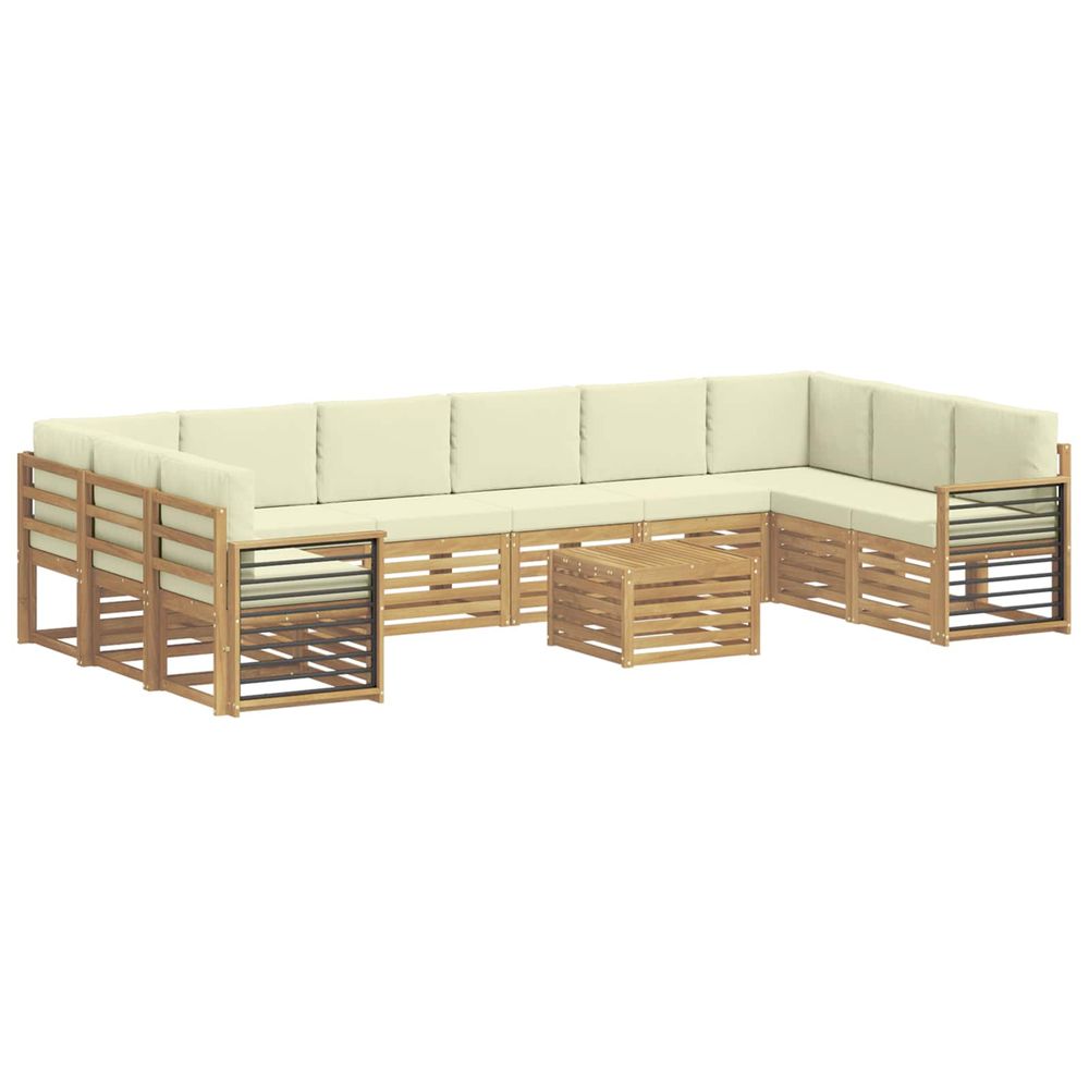 Ensemble de canapés d'extérieur 11 pc blanc et crème polyester