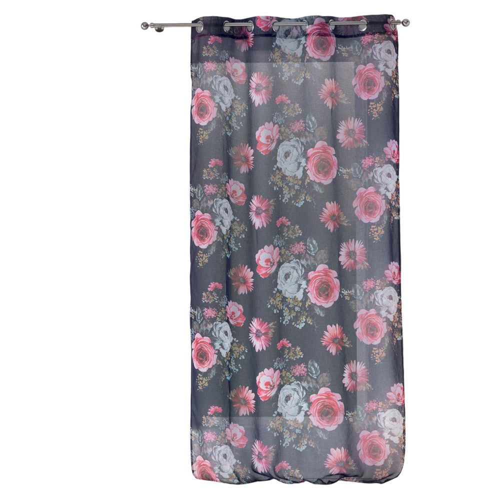 Panneau a oeillets rideau voile flowers