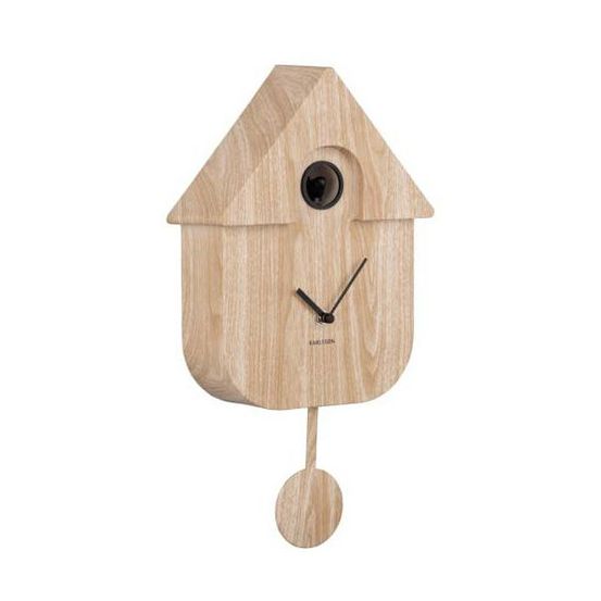 Horloge murale moderne cuckoo bois clair