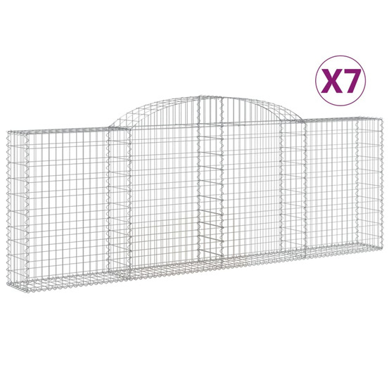 Paniers à gabions arqués 7 pcs 300x30x100/120 cm fer galvanisé