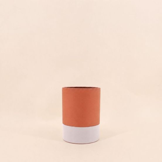 Vase tube en céramique bicolore 17cm