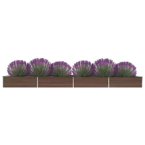 Grand carré potager acier galvanisé pour jardin marron 600x80x45 cm