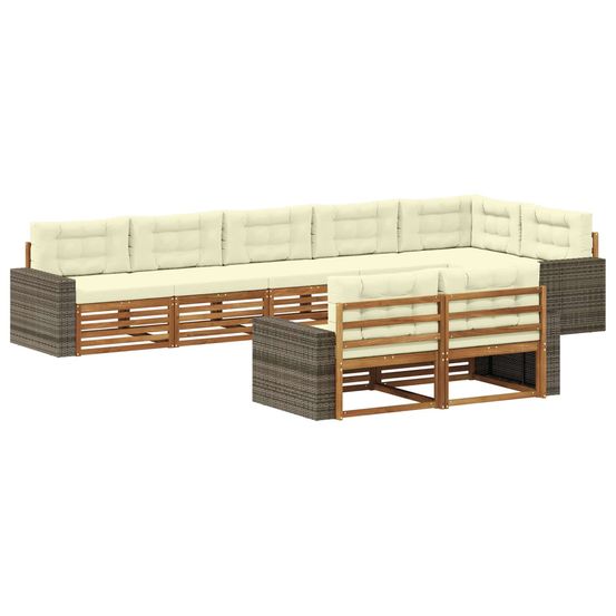 Ensemble de canapés d'extérieur 8 pc naturel et crème