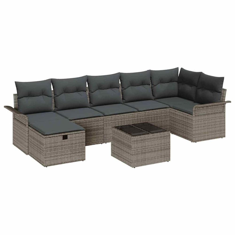 Ensemble de canapé de jardin 8 pc poly rotin