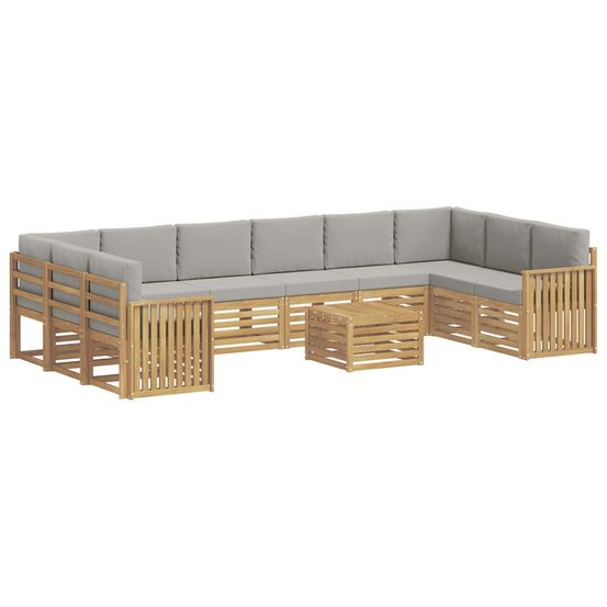 Ensemble de canapés d'extérieur 11 pc blanc et gris clair
