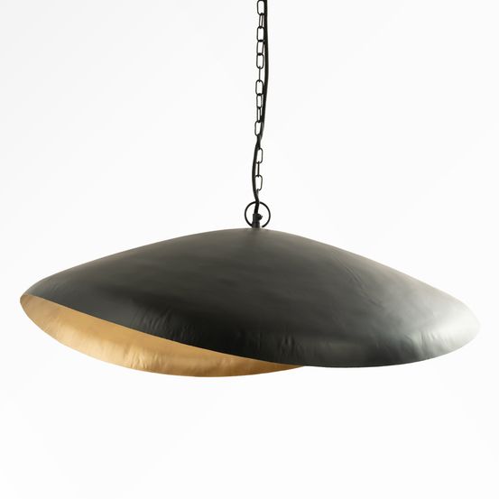 Pacha-suspension en métal noir et doré 74 cm