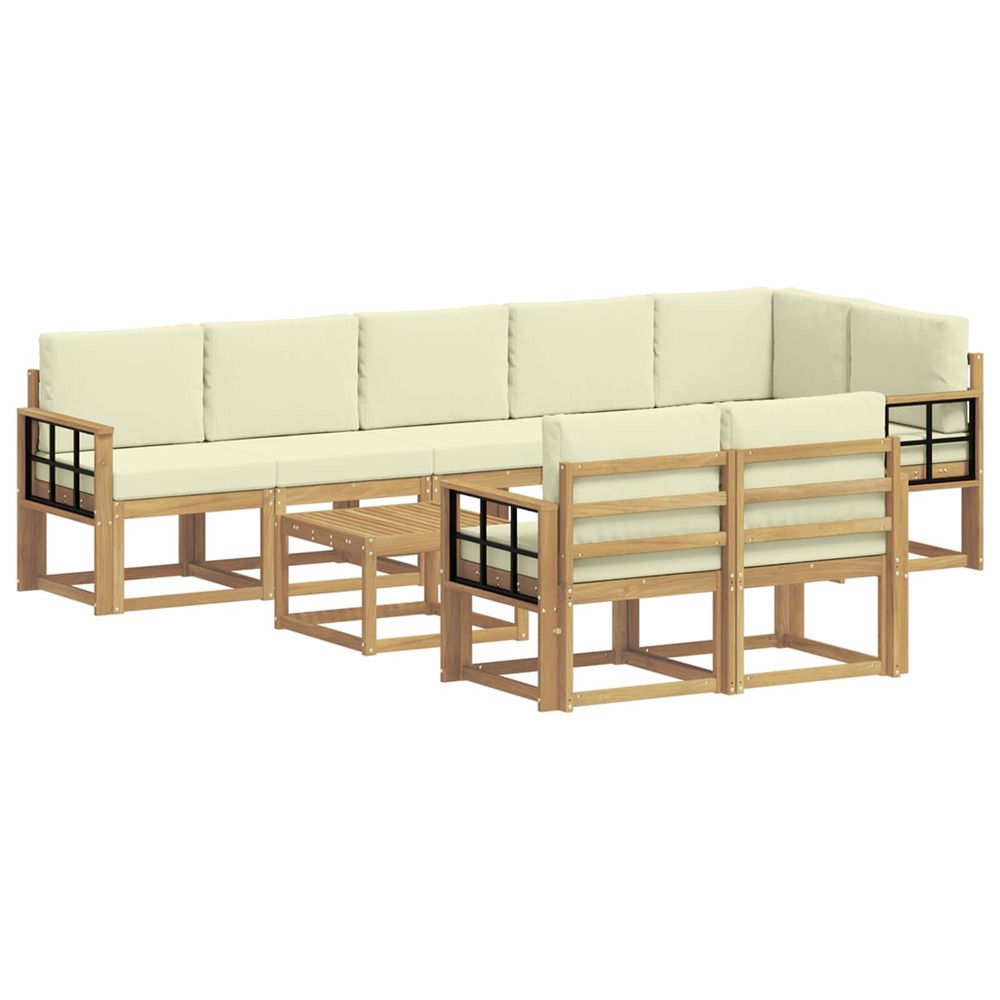 Ensemble de canapés d'extérieur 9 pc blanc et crème polyester