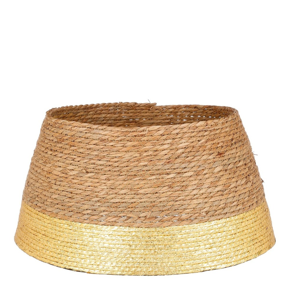 Mica decorations jupe de sapin de noël ø50 x h26 cm - cache pied en jonc de mer - or