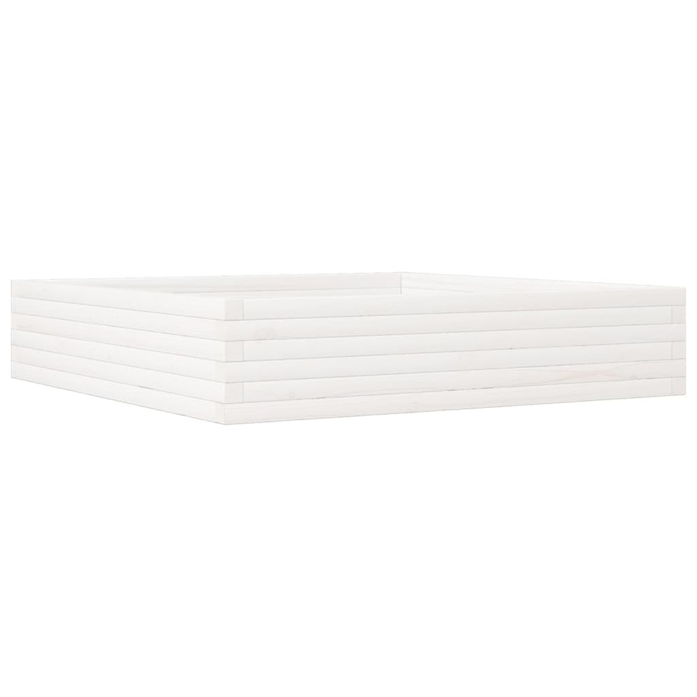 Jardinière d'extérieur blanc 110x110x23 cm bois de pin massif