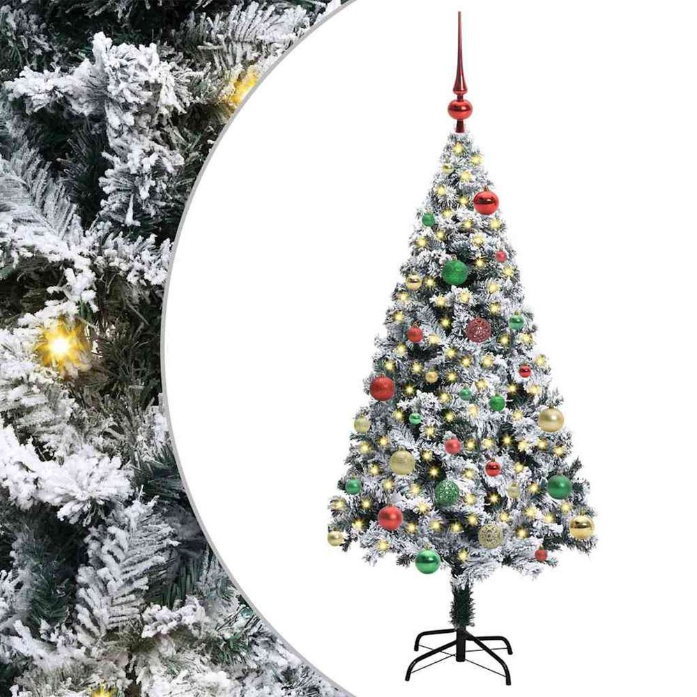 Sapin de noël artificiel blanc 150 cm pvc, acier et plastique