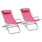 Lot de deux chaises à bascule acier rose