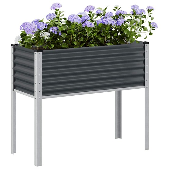 Jardinière de jardin anthracite 100x45x90 cm acier