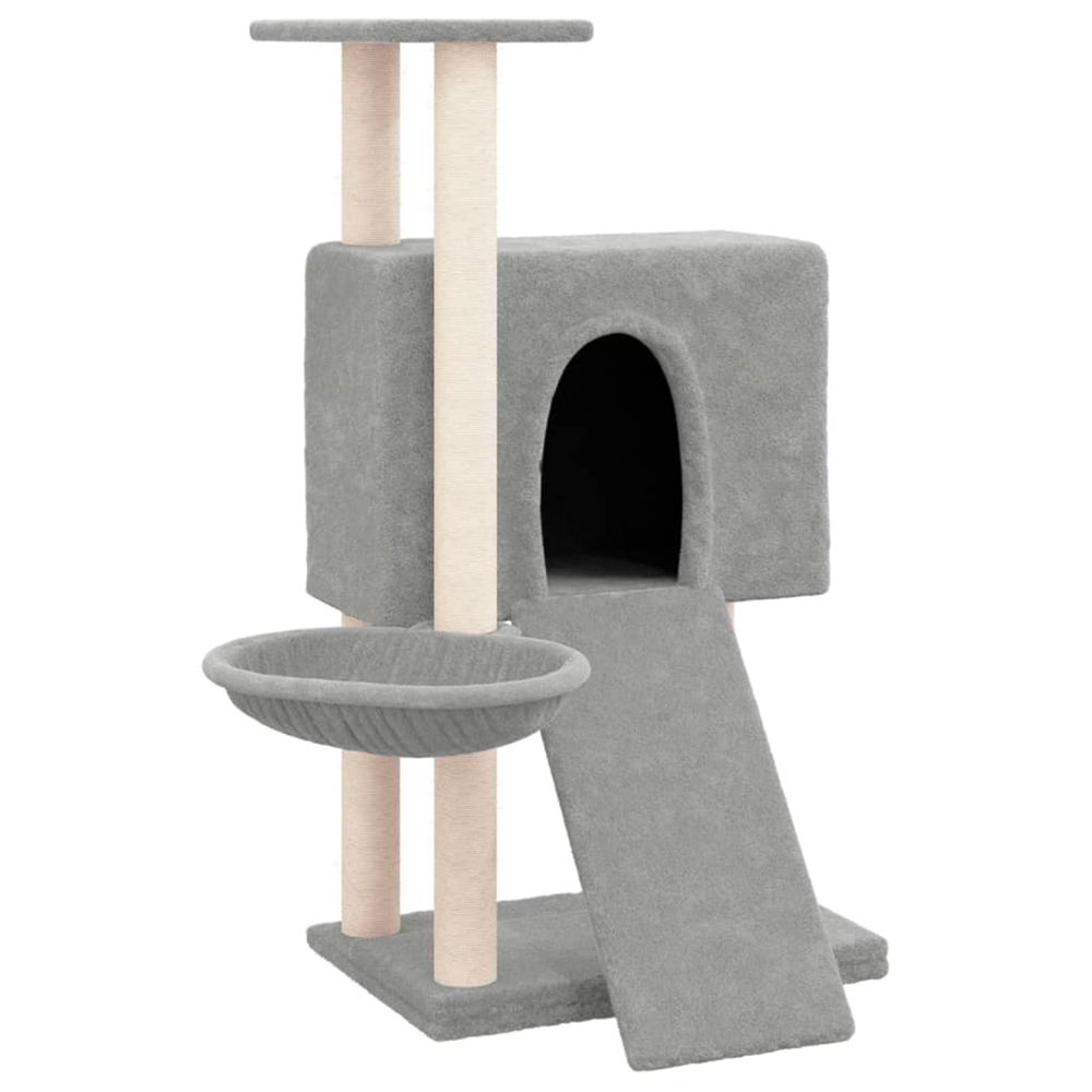 Arbre à chat avec griffoirs en sisal gris clair 96 cm