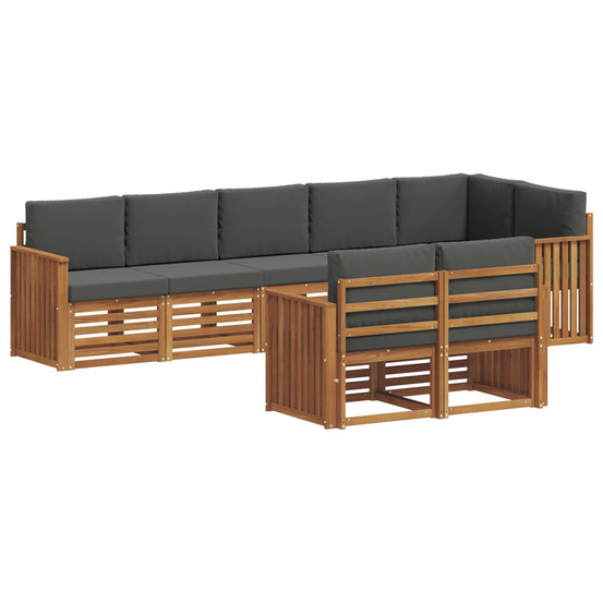 Ensembles de canapés avec coussin 8 pcs naturel et anthracite