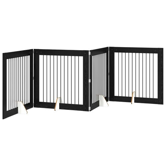 Porte de chien pliable avec supports 4 pc chêne noir 401 cm