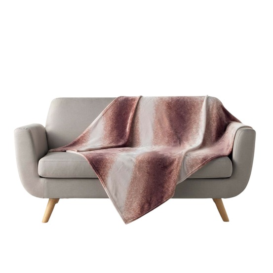 Plaid flanelle 125 x 150 cm louane rose