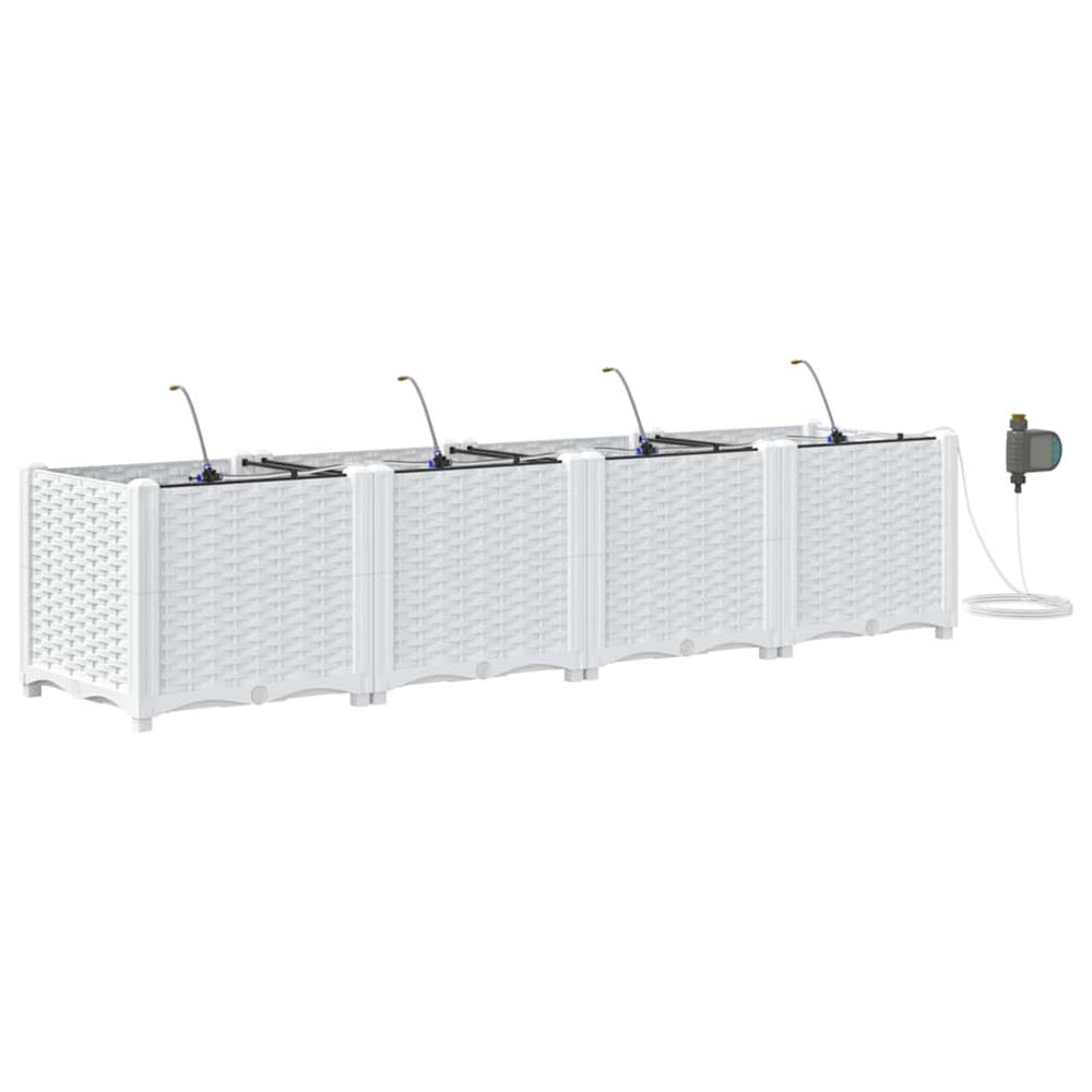 Cache-pot de jardin 4 pc blanc 160 x 40 x 37,5 cm pp