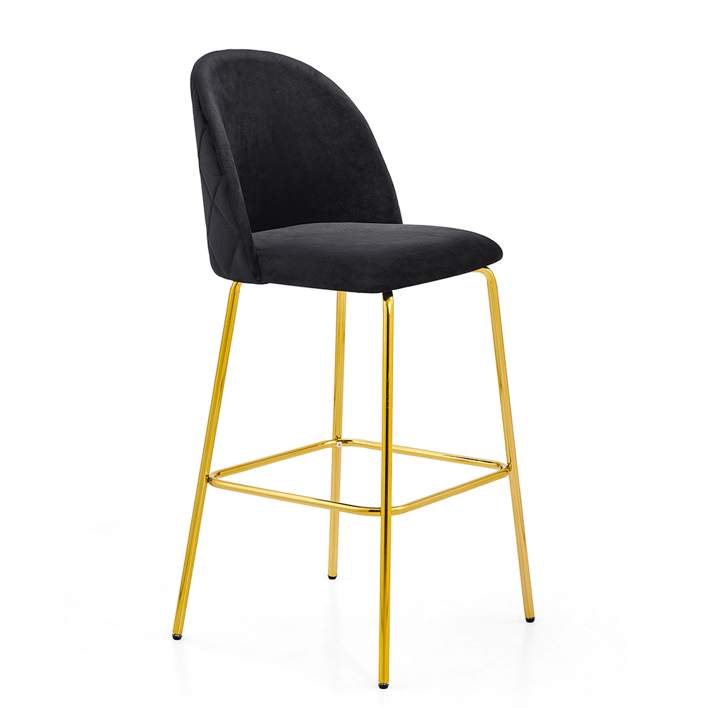 Tabouret de bar vidin - noir - pieds aspect laiton