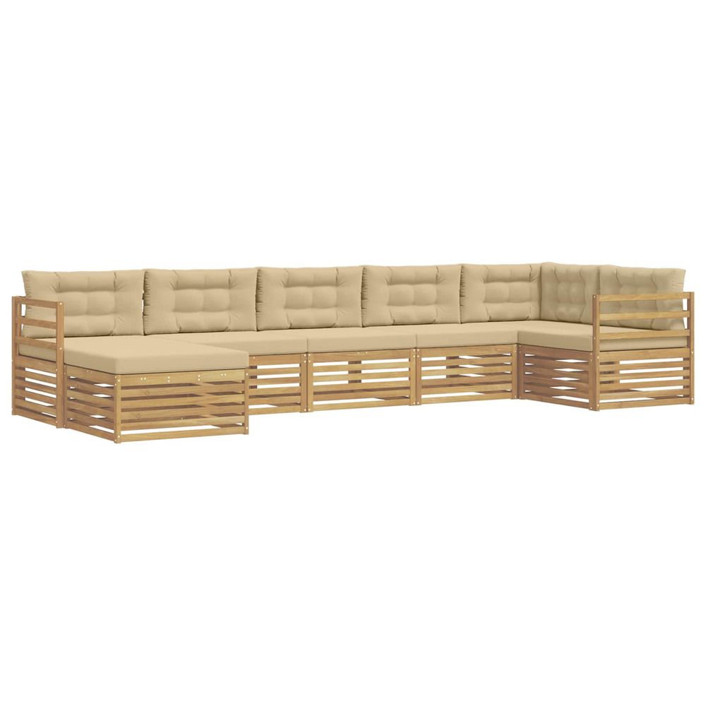 Ensemble de canapés d'extérieur 7 pc blanc et beige
