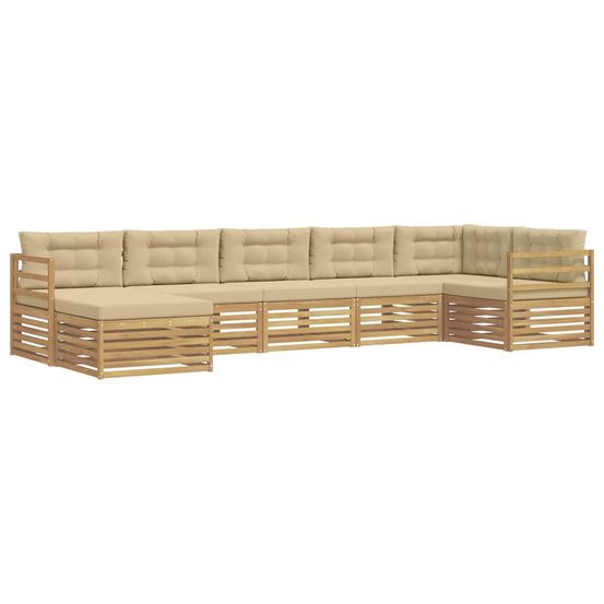 Ensemble de canapés d'extérieur 7 pc blanc et beige