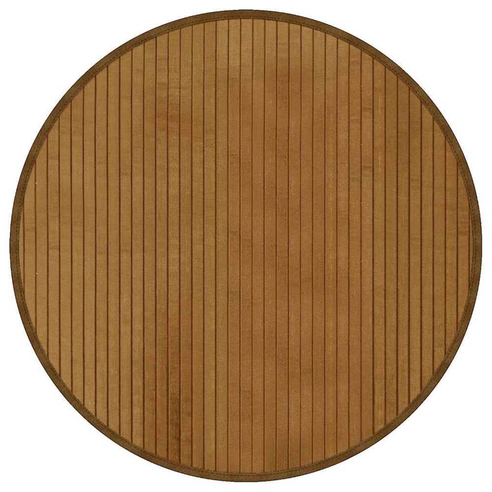 Tapis rond marron 60 cm bambou
