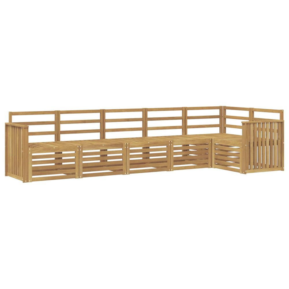 Ensemble de canapés d'extérieur 6 pc blanc bois d'acacia massif
