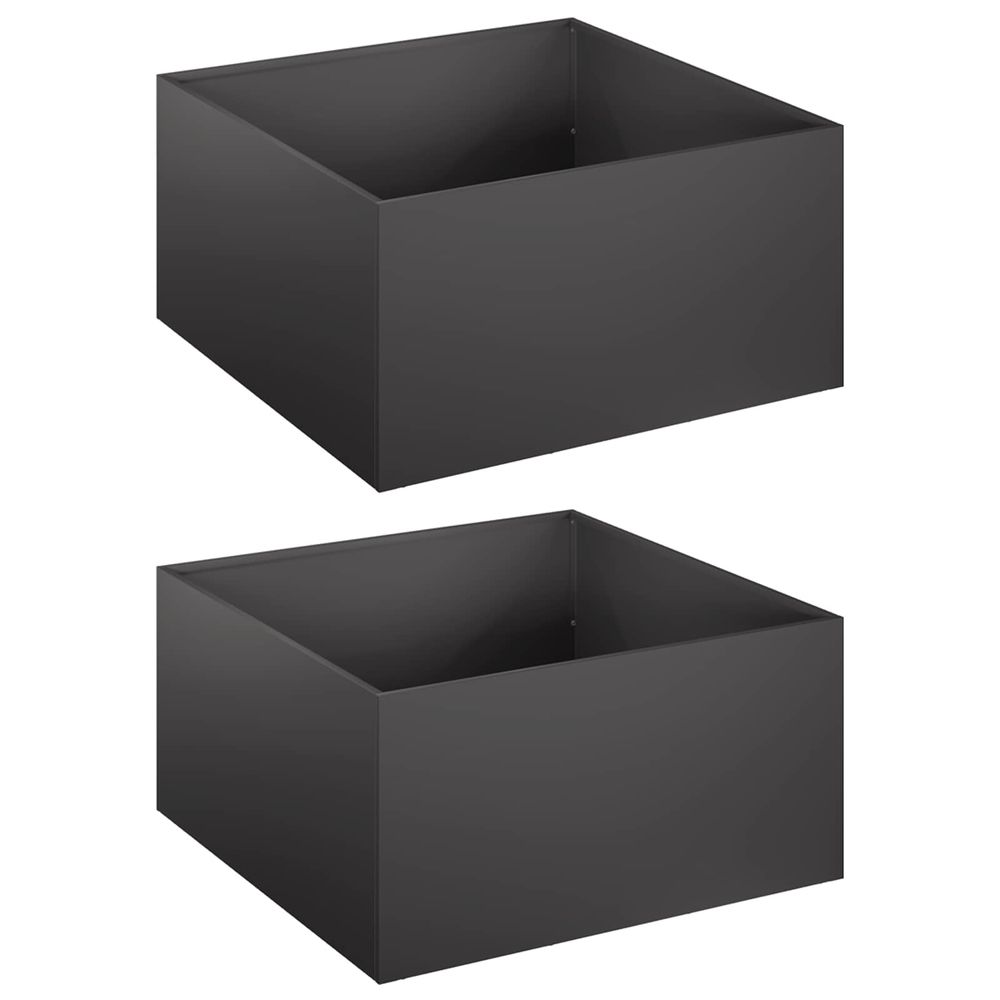 Cache-pot de jardin 2 pc noir 40 x 40 x 30 cm
