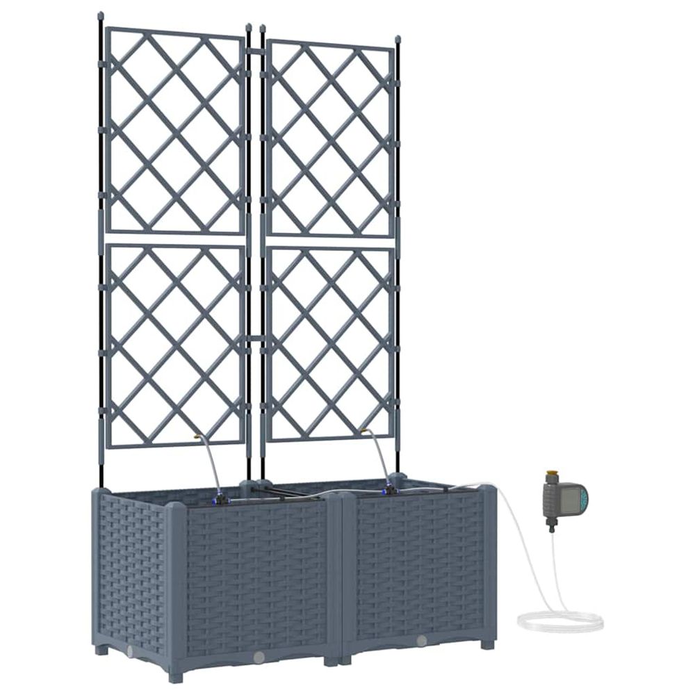 Cache-pot de jardin 2 pc gris clair 80 x 40 x 142 cm pp