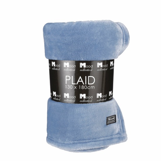 In the mood collection famke plaid en polaire - l180 x l130 cm - bleu clair